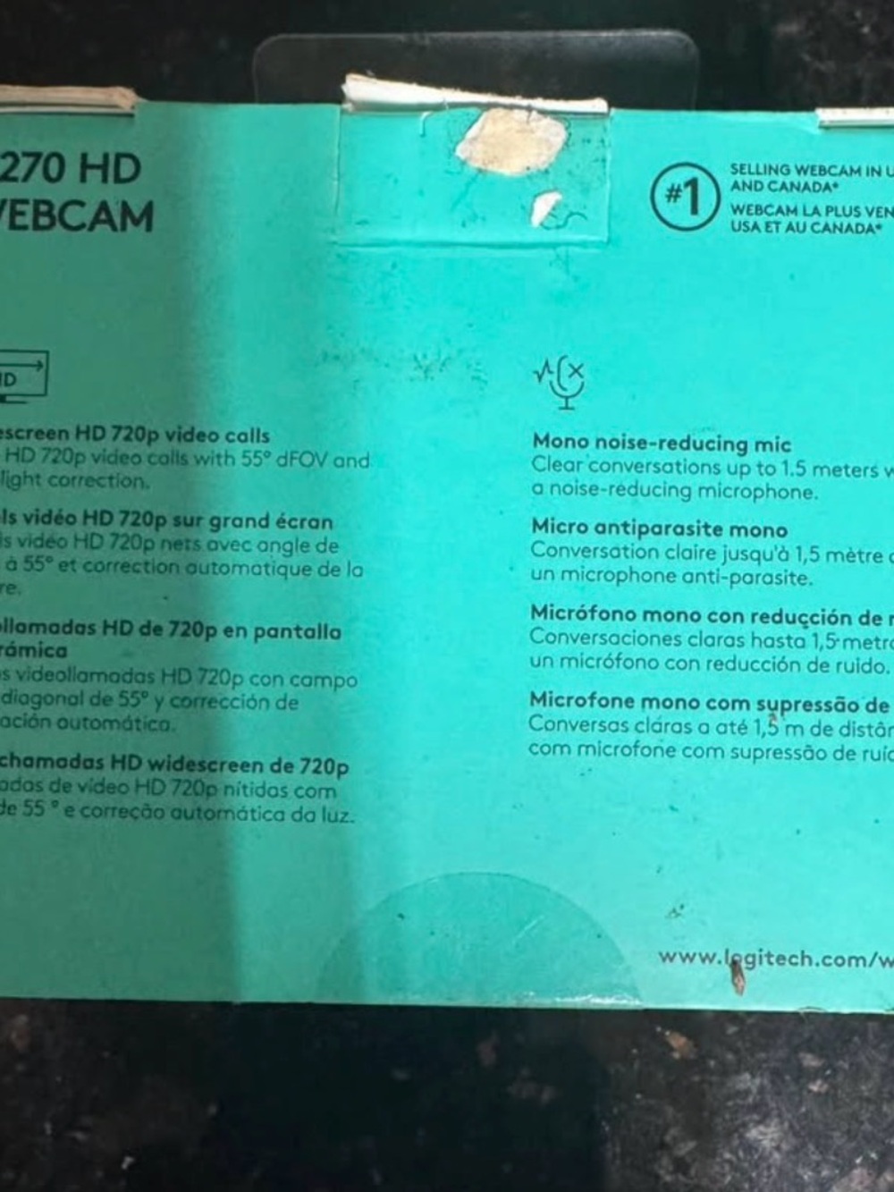 Logitech C270 HD Webcam - Black and Gray - Picture 3 of 3